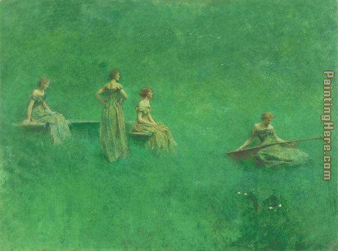 The Lute painting - Thomas Dewing The Lute art painting
